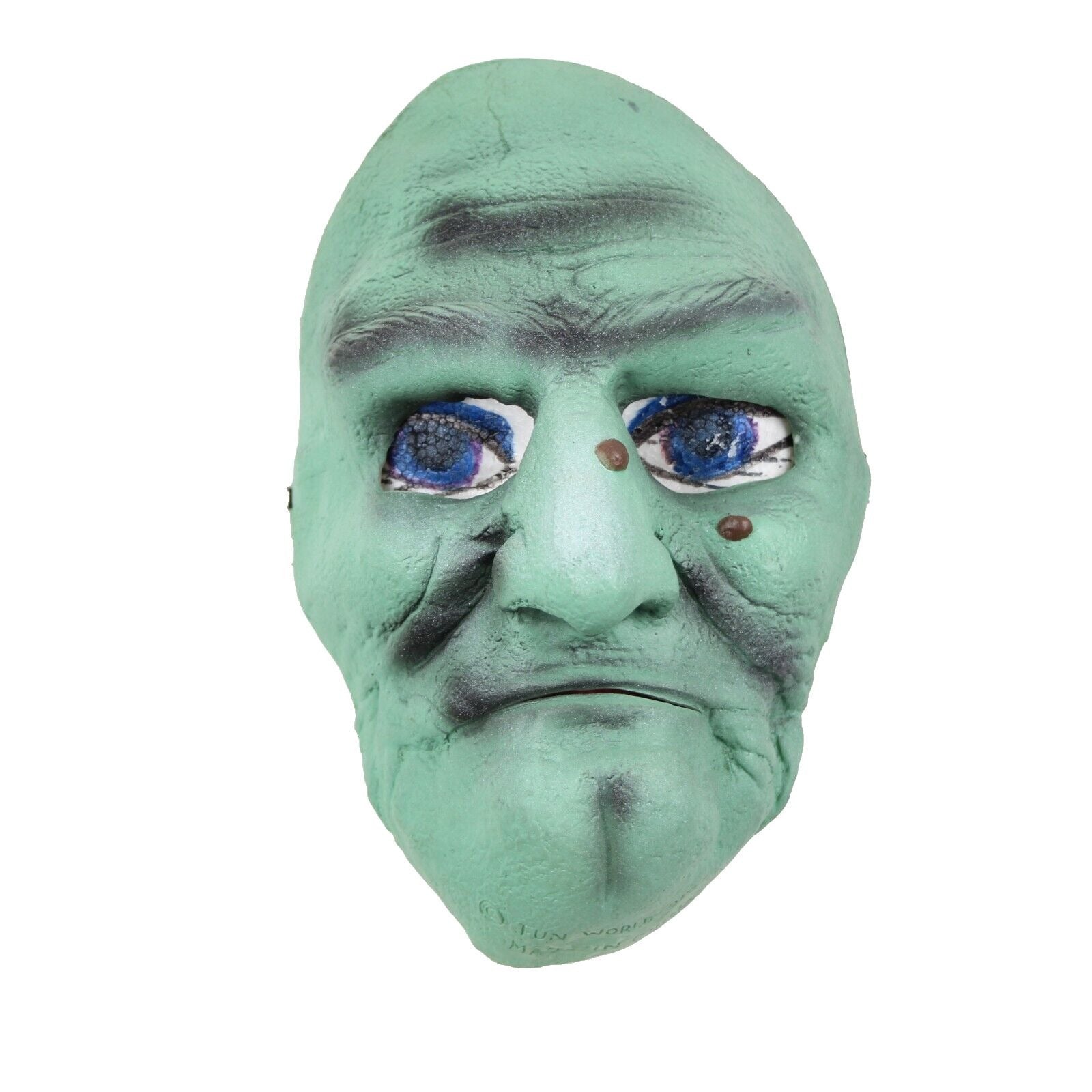 Fun World Green Black Witch Latex Painted Halloween Mask