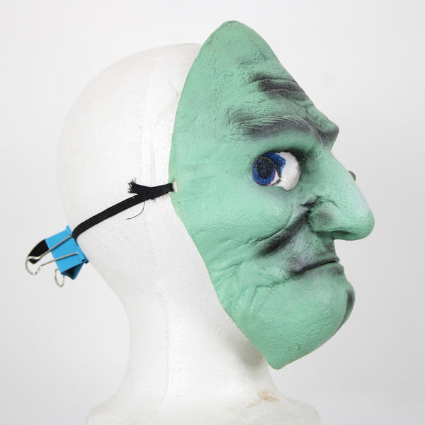 Fun World Green Black Witch Latex Painted Halloween Mask