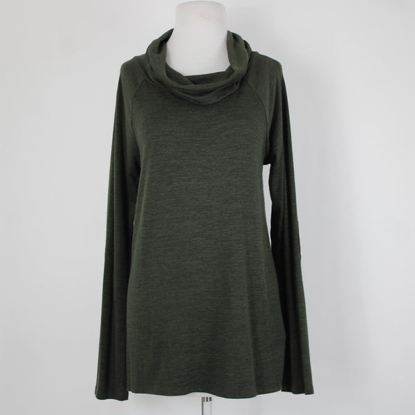 Market Spruce NEW Marven Sz L Olive Green Elbow Patch Rayon Polyester Sweater