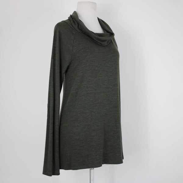 Market Spruce NEW Marven Sz L Olive Green Elbow Patch Rayon Polyester Sweater