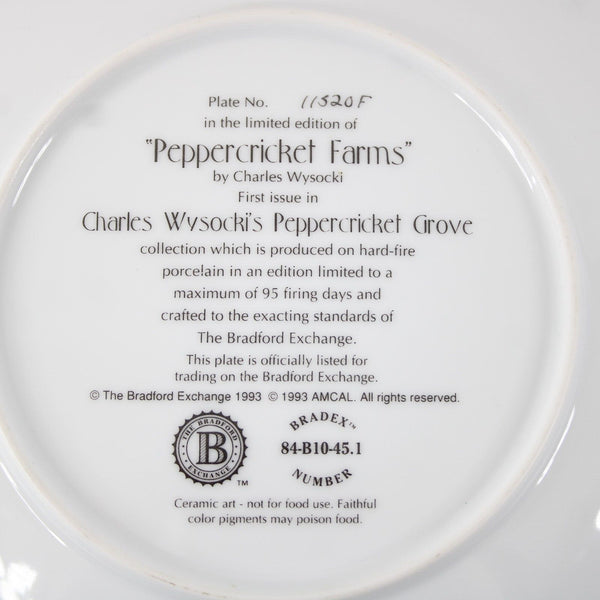 Charles Wysocki 8 x 8 Peppercricket Farms #11520F Plate