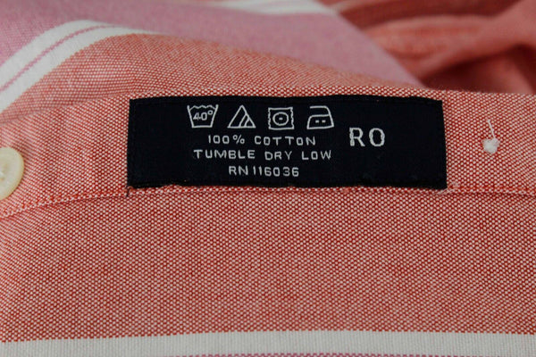 Charles Tyrwhitt Casual Sz L Red Pink White 100% Cotton Shirt