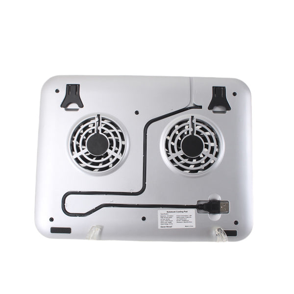 Gear Head Cooling Pad NEW Silver 17" Light Weight Dual Cool II Notebook Cooling