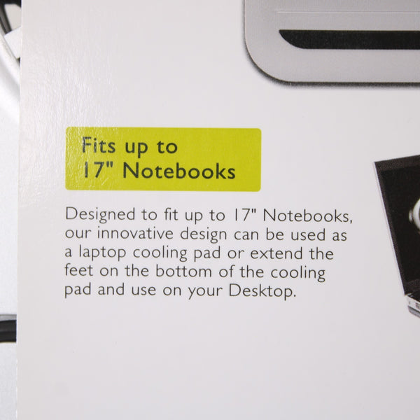 Gear Head Cooling Pad NEW Silver 17" Light Weight Dual Cool II Notebook Cooling