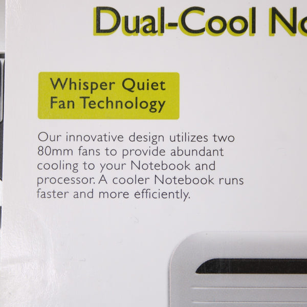 Gear Head Cooling Pad NEW Silver 17" Light Weight Dual Cool II Notebook Cooling