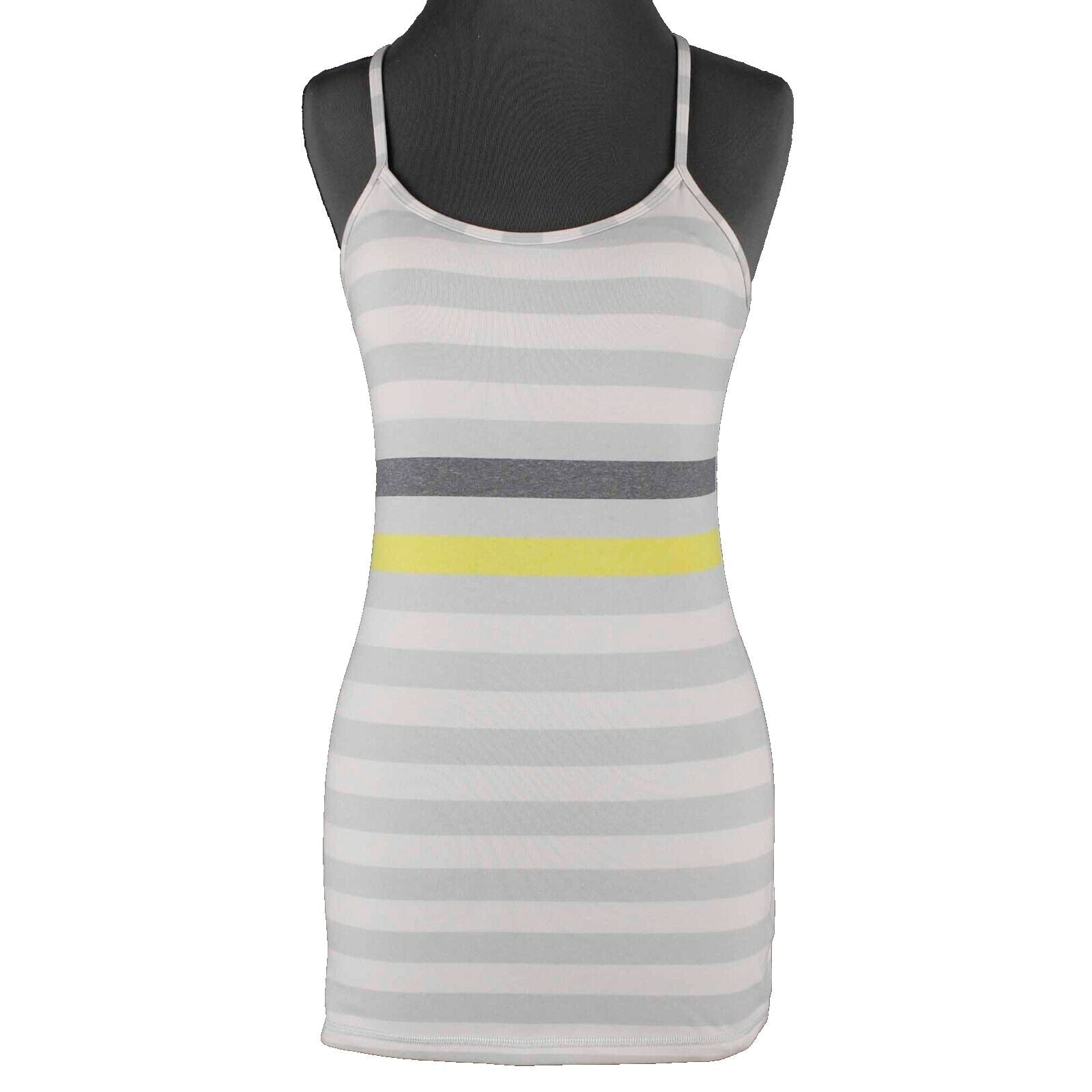 Lululemon Sz S/4 Gray Multi Stripe Racer Back Straps Knit AW Top