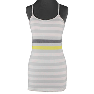Lululemon Sz S/4 Gray Multi Stripe Racer Back Straps Knit AW Top