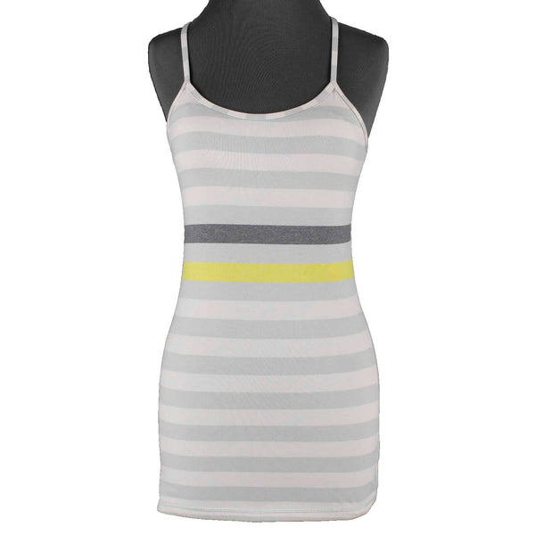 Lululemon Sz S/4 Gray Multi Stripe Racer Back Straps Knit AW Top