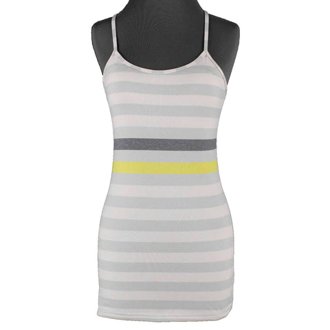 Lululemon Sz S/4 Gray Multi Stripe Racer Back Straps Knit AW Top