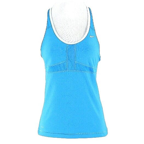 Nike Size S Royal Aqua Blue Polyester Spandex Dri-Fit Racerback Tank Top