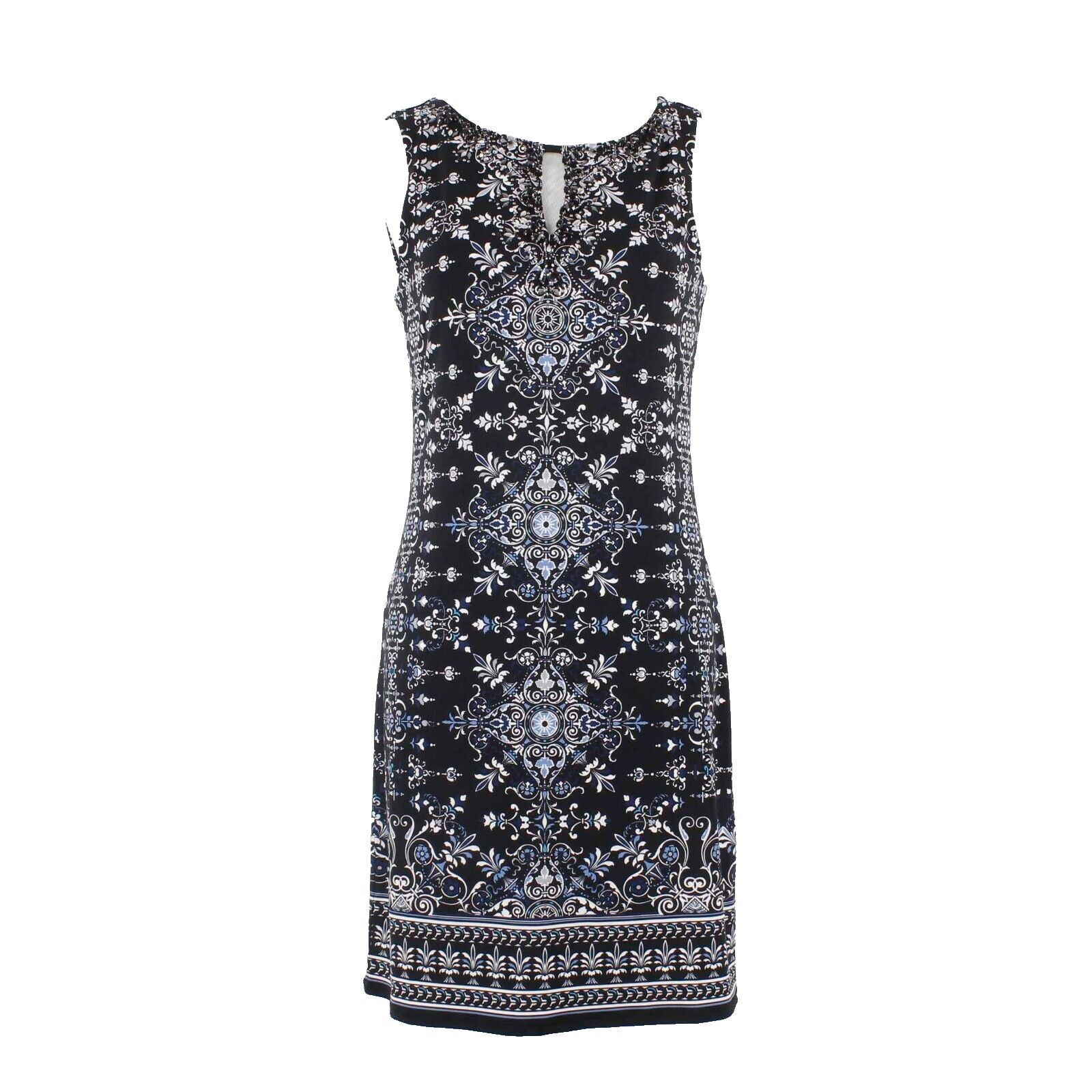 White House Black Market NEW $120 Sz XS Black Multi Stones Poly Blend Dress