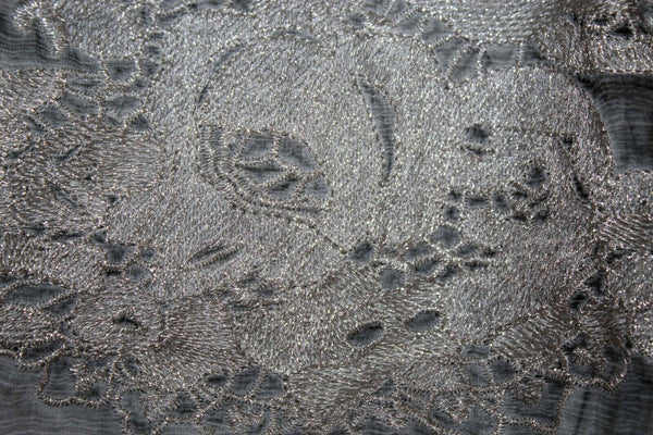 Soft Surroundings S Moss Green Sheer Embroidered Overlay Silk Rayon Bld Top