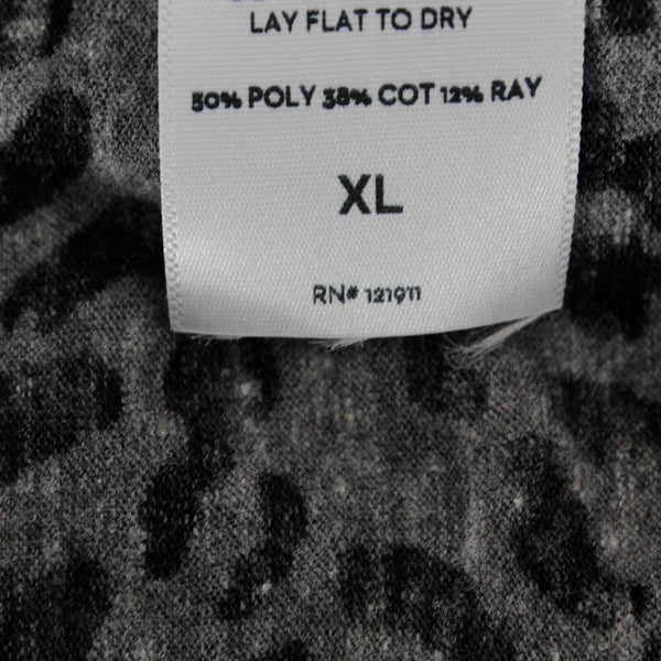 LNA Sz XL Gray Black Animal Print Polyester Cotton Rayon Trend Top
