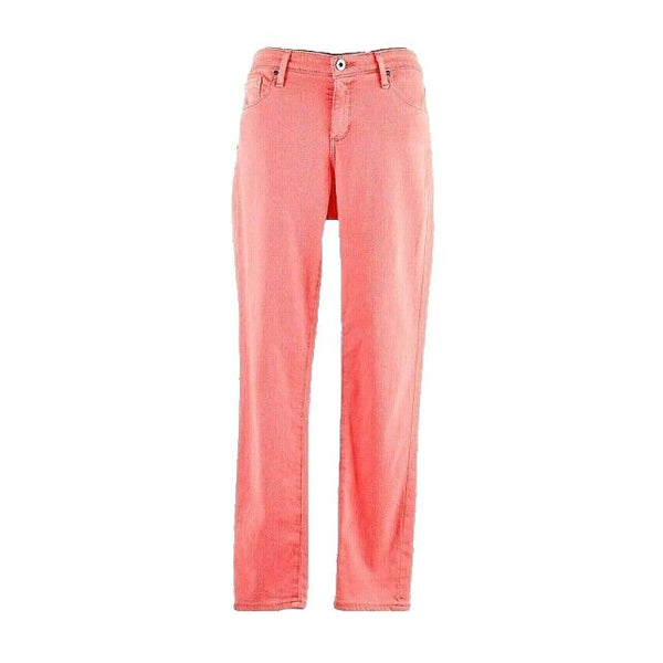 AG Adriano Goldschmied 27R x 28 Neon Coral Cotton Tencel PU Slim Jean