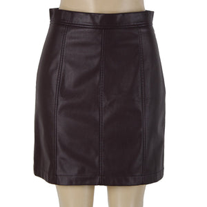 Banana Republic Sz 6 Purple Faux Leather Unlined Polyester Polyurethane Skirt