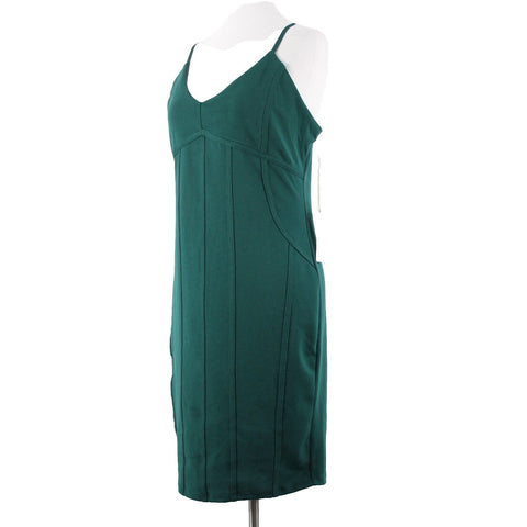Iris NEW Sz XL Green V Neck Sleeveless Polyester Spandex Bodycon Dress