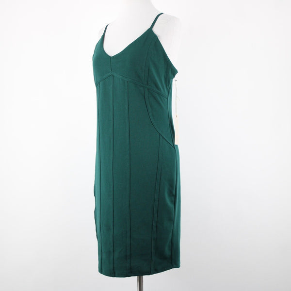 Iris NEW Sz XL Green V Neck Sleeveless Polyester Spandex Bodycon Dress
