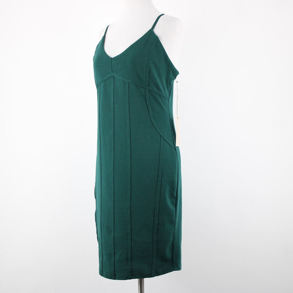 Iris NEW Sz XL Green V Neck Sleeveless Polyester Spandex Bodycon Dress