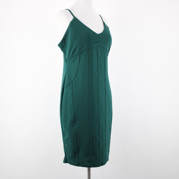 Iris NEW Sz XL Green V Neck Sleeveless Polyester Spandex Bodycon Dress