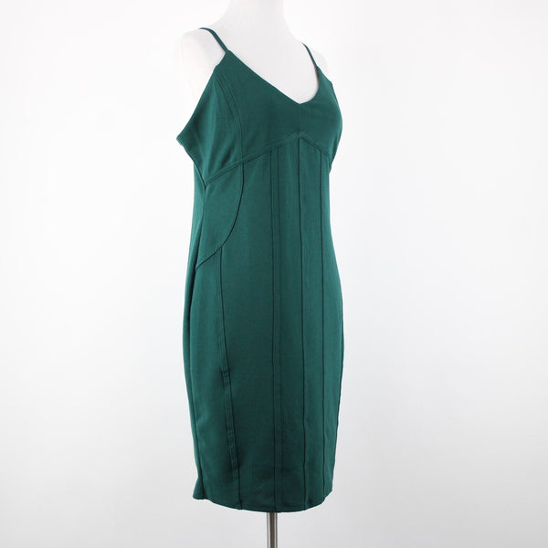 Iris NEW Sz XL Green V Neck Sleeveless Polyester Spandex Bodycon Dress