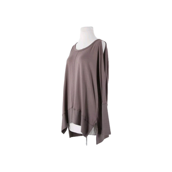 Wishlist NEW $39 Sz S Dusty Brown Asymmetrical Cold Shoulder Rayon Viscose Top