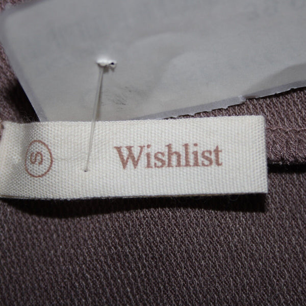 Wishlist NEW $39 Sz S Dusty Brown Asymmetrical Cold Shoulder Rayon Viscose Top