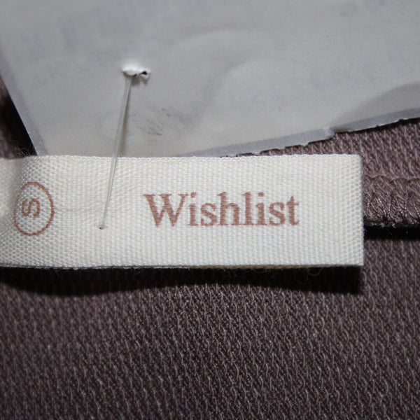 Wishlist NEW $39 Sz S Dusty Brown Asymmetrical Cold Shoulder Rayon Viscose Top