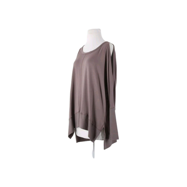Wishlist NEW $39 Sz S Dusty Brown Asymmetrical Cold Shoulder Rayon Viscose Top