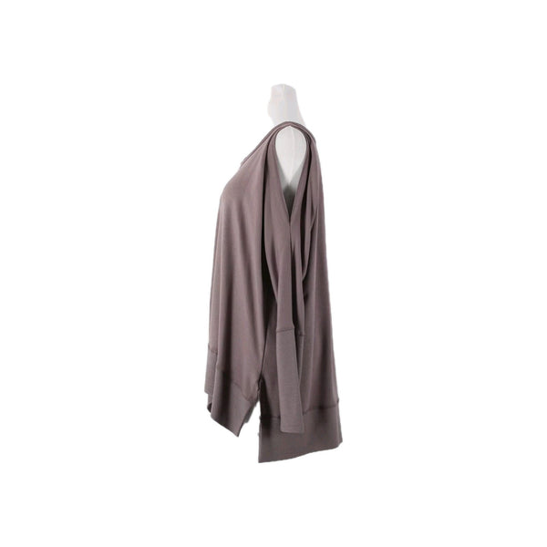 Wishlist NEW $39 Sz S Dusty Brown Asymmetrical Cold Shoulder Rayon Viscose Top