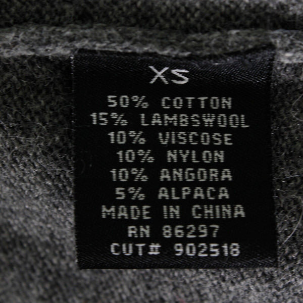 Vertigo NEW $230 Sz XS Black Gray Built in Cape Cotton Blend Sweater Knit Dress