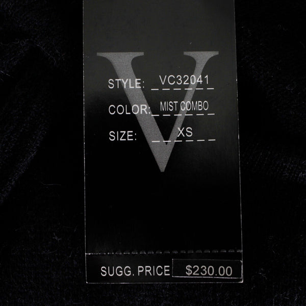 Vertigo NEW $230 Sz XS Black Gray Built in Cape Cotton Blend Sweater Knit Dress