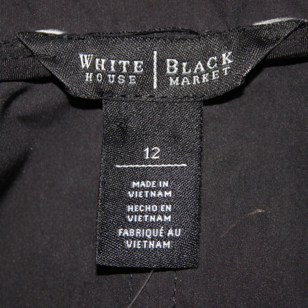 White House Black Market Jacket NEW Sz 12 Black Silver Zipper Polyester Nylon