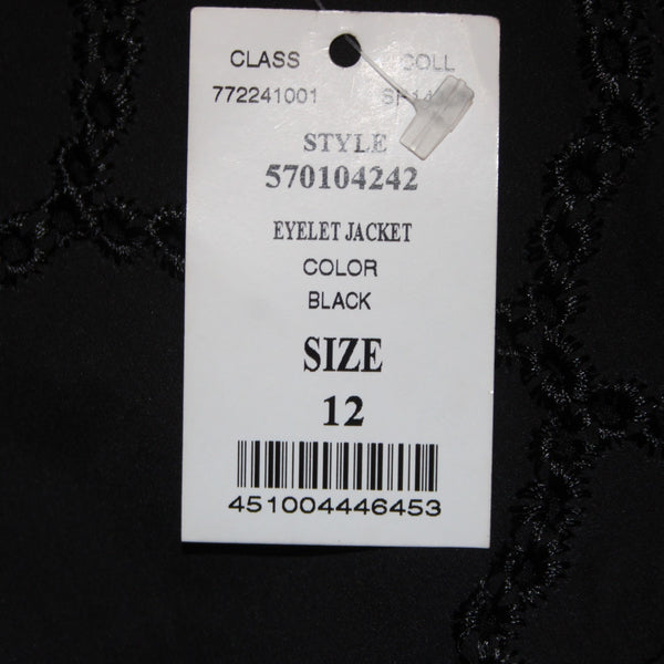 White House Black Market Jacket NEW Sz 12 Black Silver Zipper Polyester Nylon
