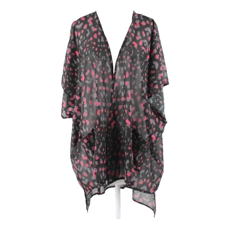 I'm In Love With Derek L Black Pink Animal Print Pocket 100% Polyester Wrap