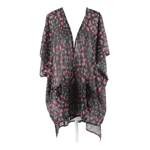 I'm In Love With Derek L Black Pink Animal Print Pocket 100% Polyester Wrap
