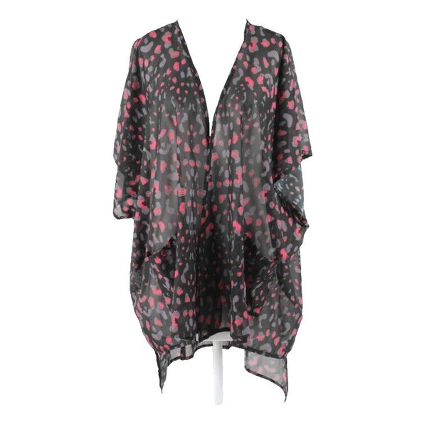 I'm In Love With Derek L Black Pink Animal Print Pocket 100% Polyester Wrap