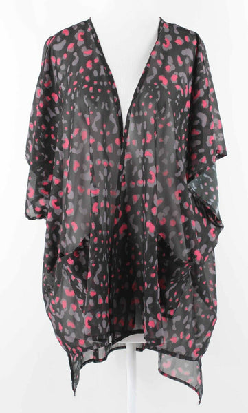 I'm In Love With Derek L Black Pink Animal Print Pocket 100% Polyester Wrap
