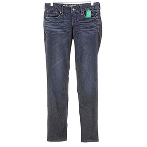 Express Stella Sz 0R x 33 Dark Blue Denim Skinny Leg Whisker Distress Jeans