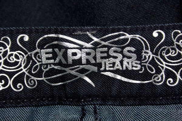 Express Stella Sz 0R x 33 Dark Blue Denim Skinny Leg Whisker Distress Jeans