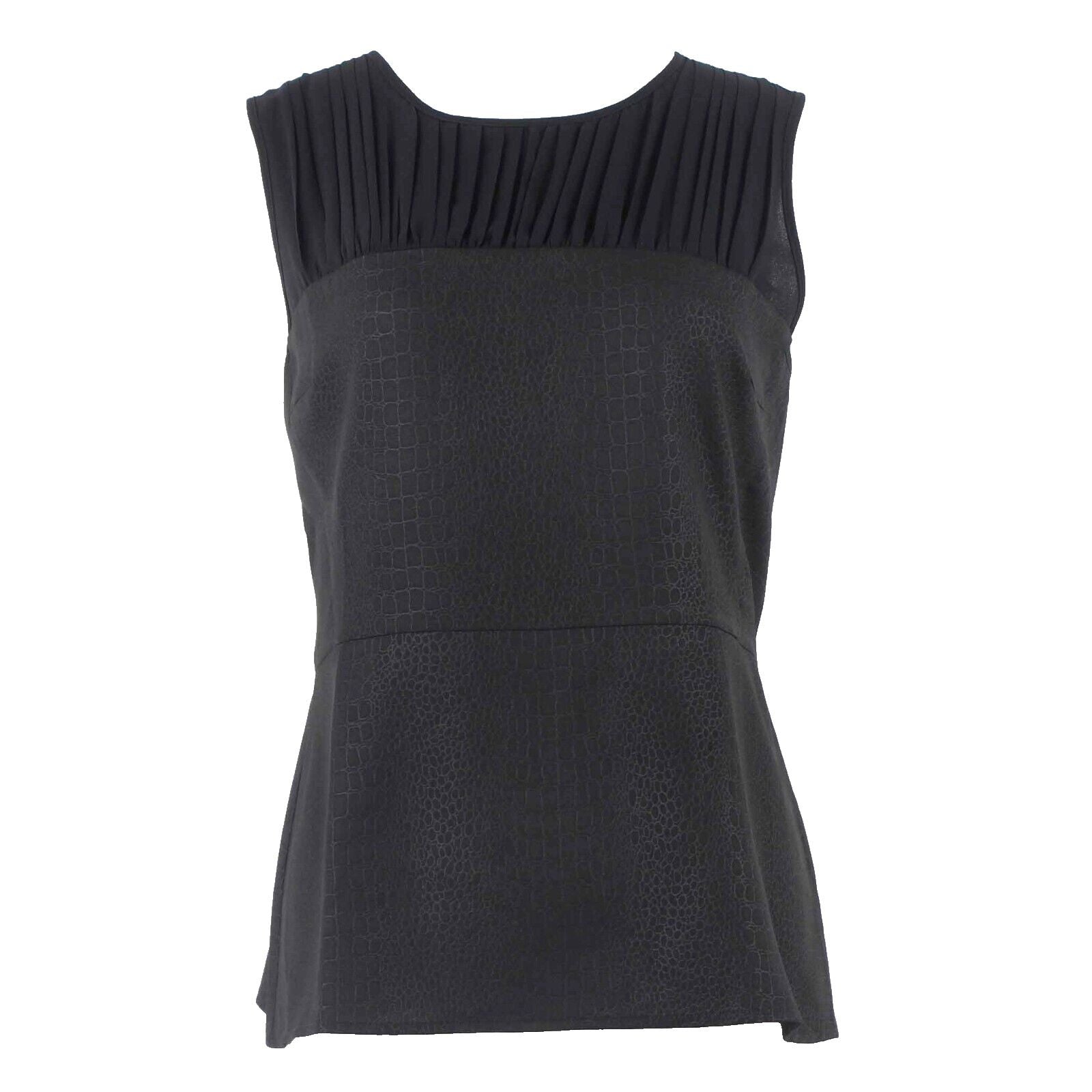 Cabi Sz 4 Black Ruffles Sheer Sleeveless 100% Polyester Top