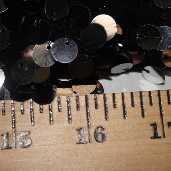 St John Sz 2 Silver Spangles Over Black Lined V Neck Polyester Silk Dress