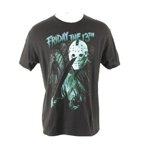 Friday The 13th New Line Sz XL Black Aqua Graphic 100% Cotton T Shirt