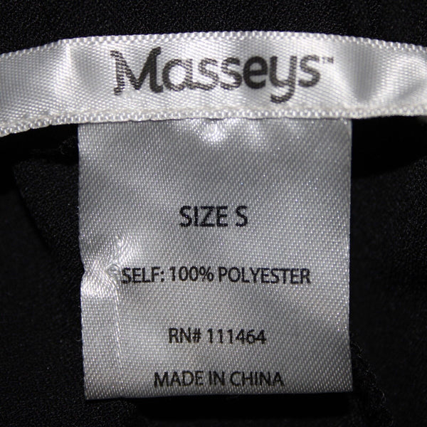 Masseys Sz S x 32 Black Elastic Waist White Calypso Flared 100% Poly Pant