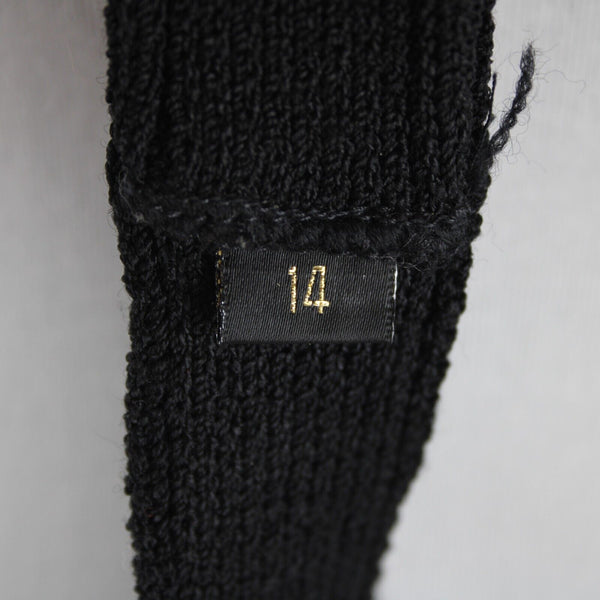 St John Couture Sz 14 Black Covered Elastic Gold Hardware Elastic Fabric Belt