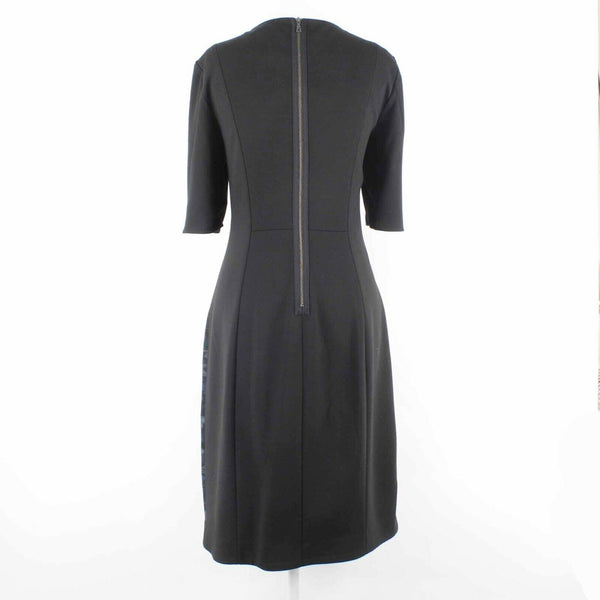 Tahari Metropolis NEW $198 Sz 12 Black Blue Gray Lined Poly Blend Dress