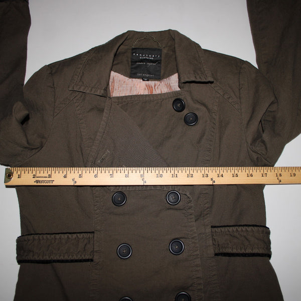 Sanctuary Couture Inspired Sz M Brown Buttons Collared Tencel Rayon Jacket