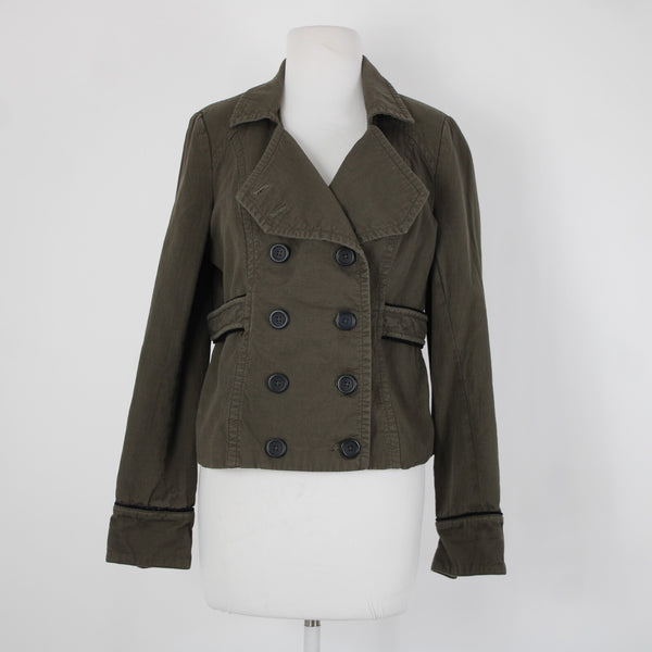 Sanctuary Couture Inspired Sz M Brown Buttons Collared Tencel Rayon Jacket