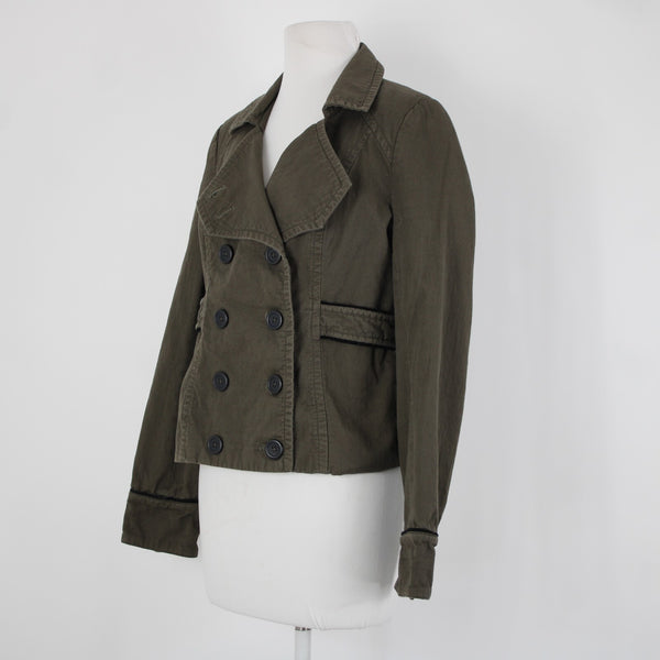 Sanctuary Couture Inspired Sz M Brown Buttons Collared Tencel Rayon Jacket