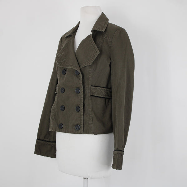 Sanctuary Couture Inspired Sz M Brown Buttons Collared Tencel Rayon Jacket