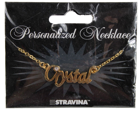 CRYSTAL NEW Name Goldtone Rhinestone Accent 14.5" W 4.5" Multi Ring Ext Necklace